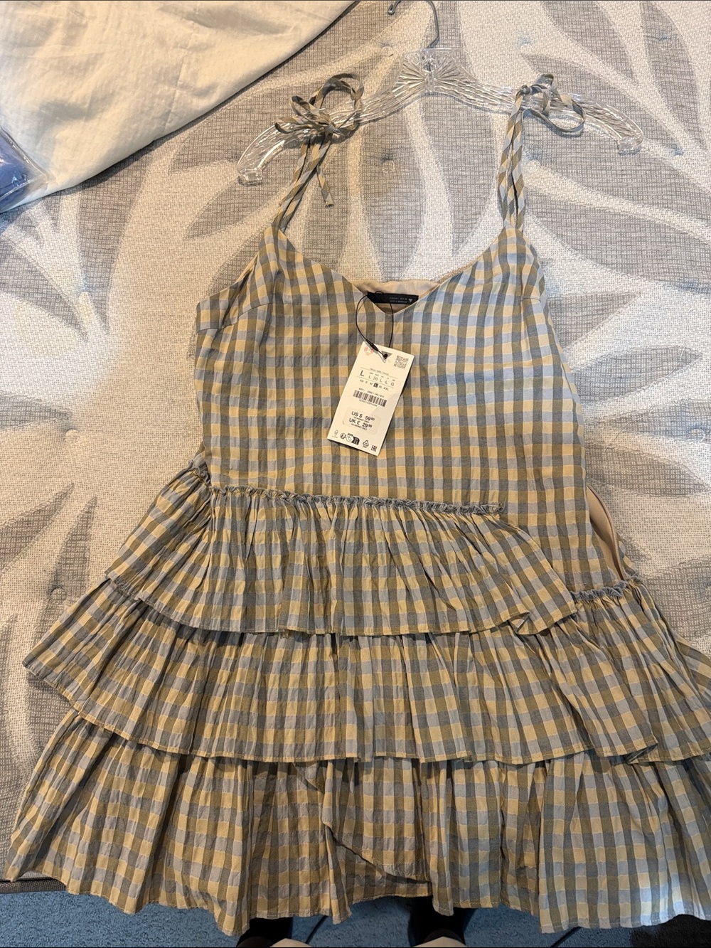 Zara Tiered Gingham Sundress for Girls - Blue & Yellow